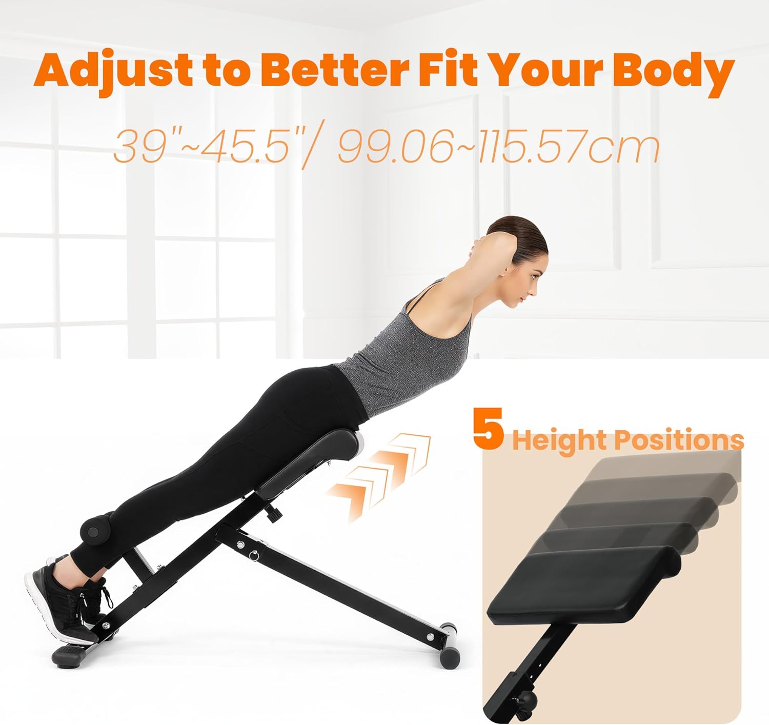 Roman Chair Hyperextension Bench Foldable Back Extension Sit Up Bench