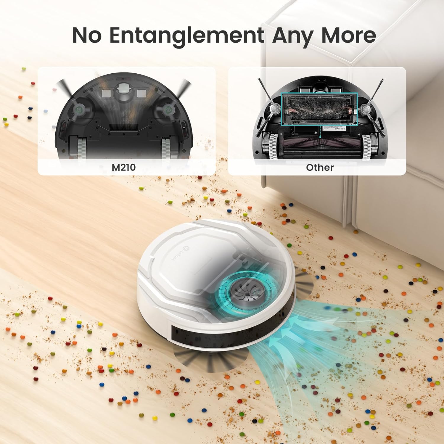 Robot Vacuum 2200Pa Slim Smart WiFi Pet Hair Cleaner