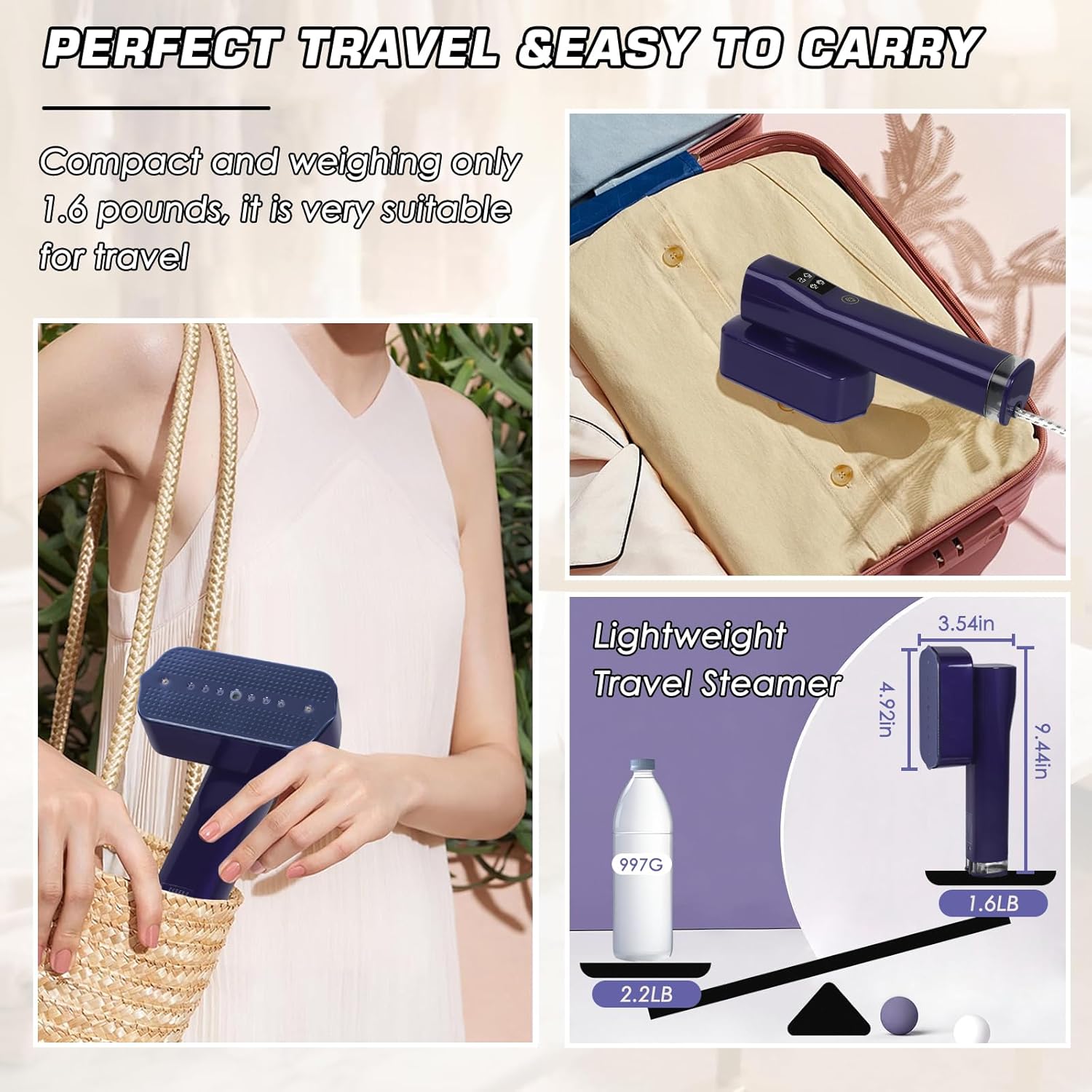 Travel Steam Iron 2 In 1 Portable Garment Steamer Fast Heat 100ml
