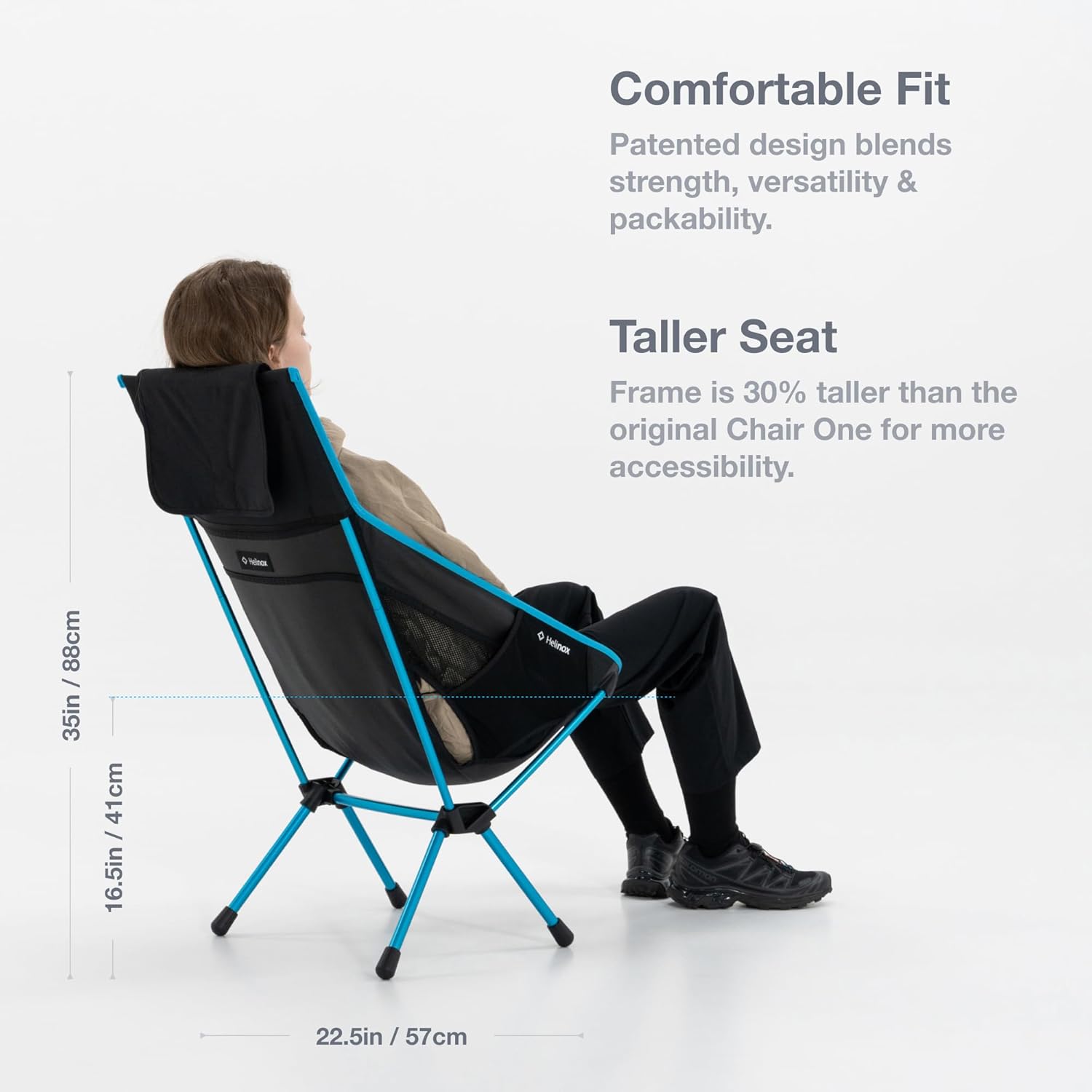 High Back Camping Chair Portable Foldable Tan Seat
