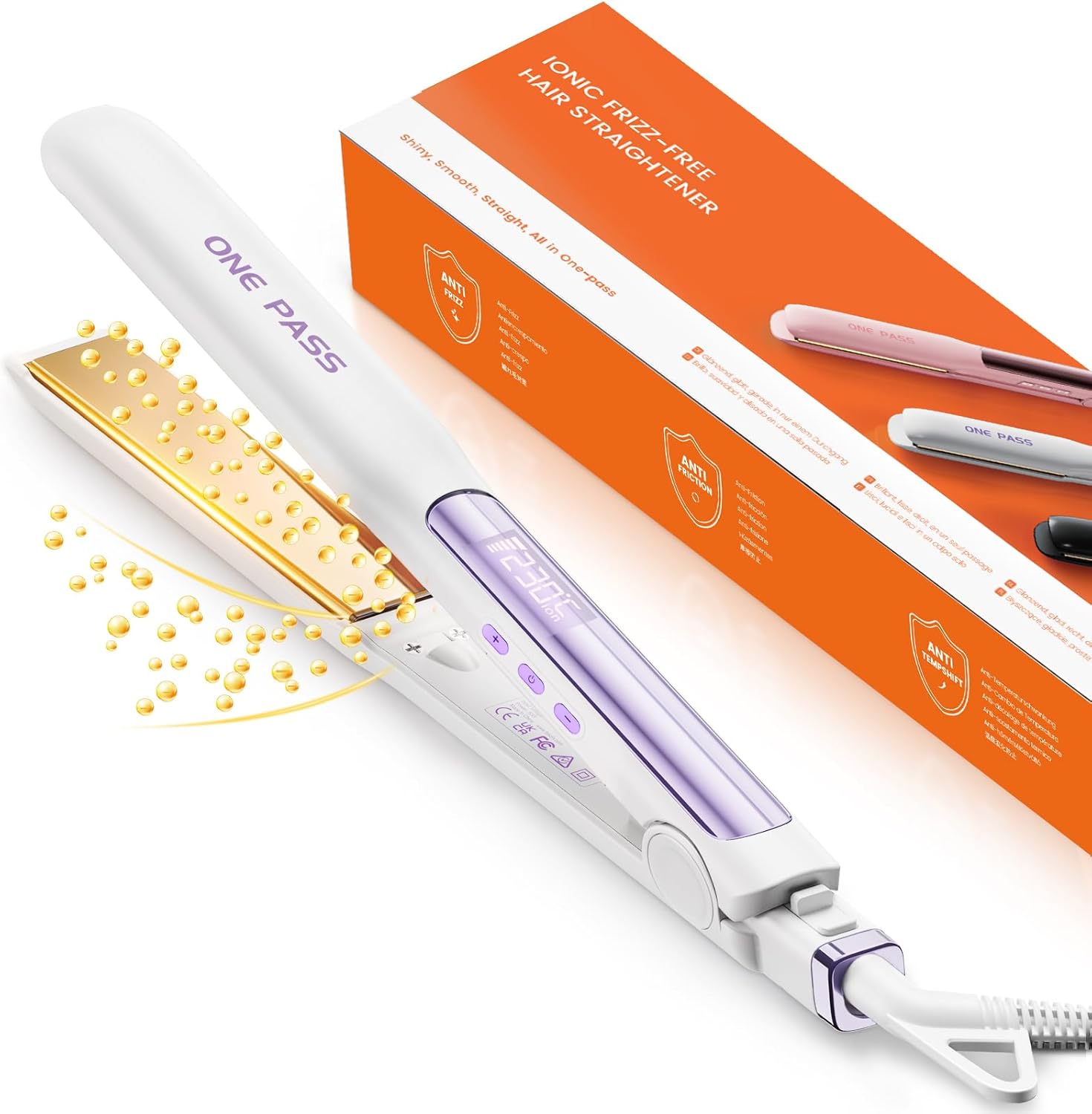 Titanium Hair Straightener Flat Iron Fast Heat 11 Temp Ionic Styling Tool