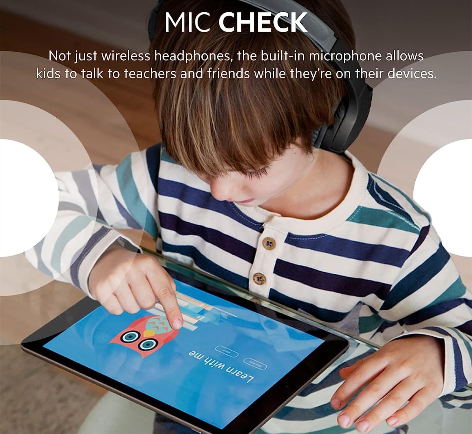 Kids Bluetooth Over Ear Headphones TF Card Foldable With Mic