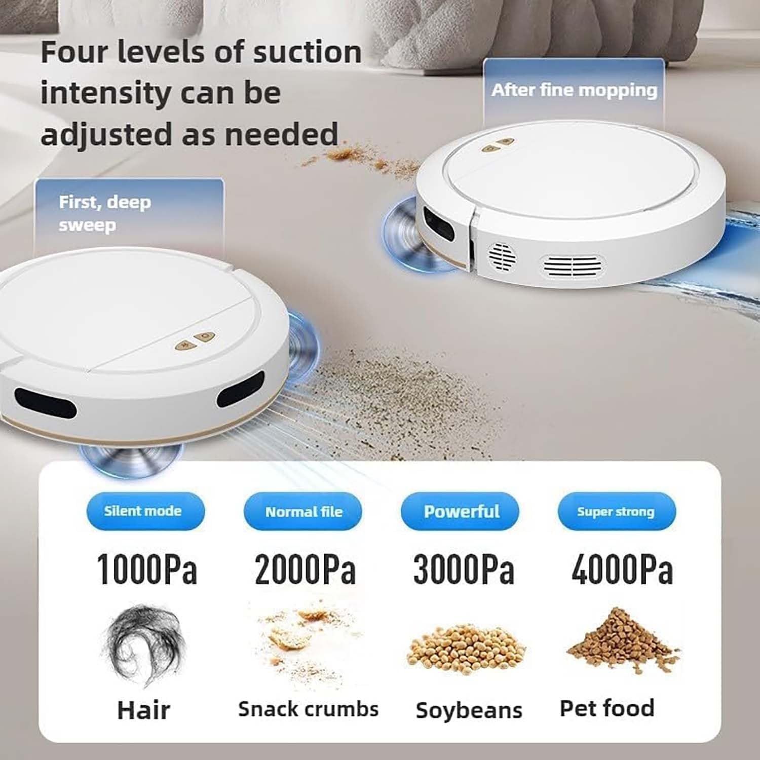 Robot Vacuum Mop Smart Laser Navigation App Control Pet Hair Cleaner