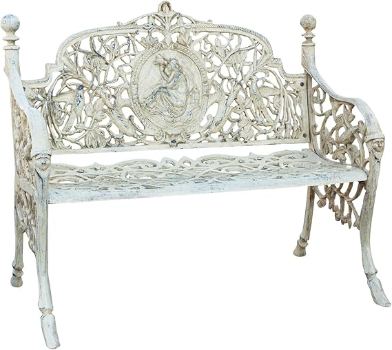 2 Seater Cast Iron Garden Bench Vintage Patio Park Seat