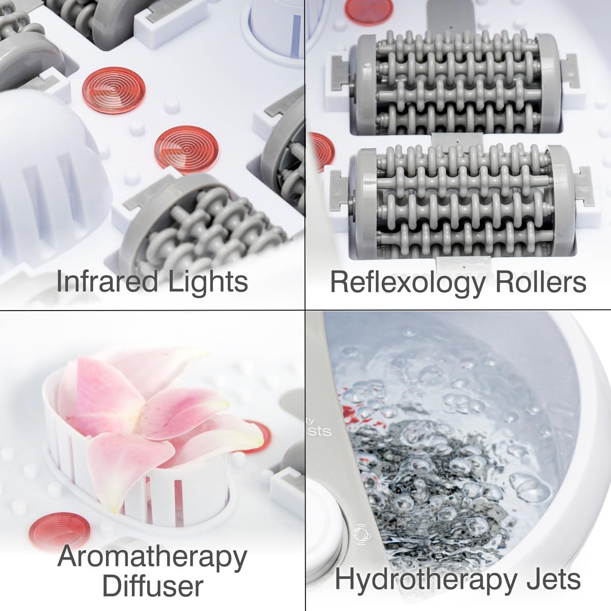 Deluxe Foot Spa Massager Hydro Jets Heat Bubble Rollers