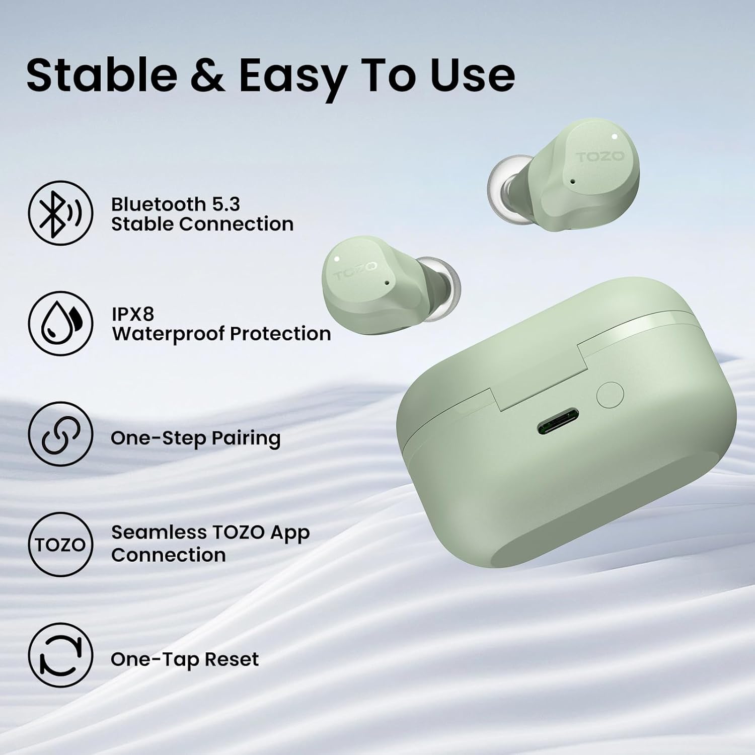Wireless ANC Bluetooth Earbuds 60 Hour Playtime IPX8