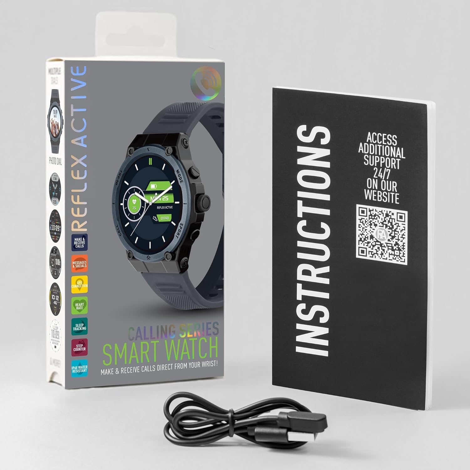 Blue Sports Smart Watch Bluetooth Calling Fitness
