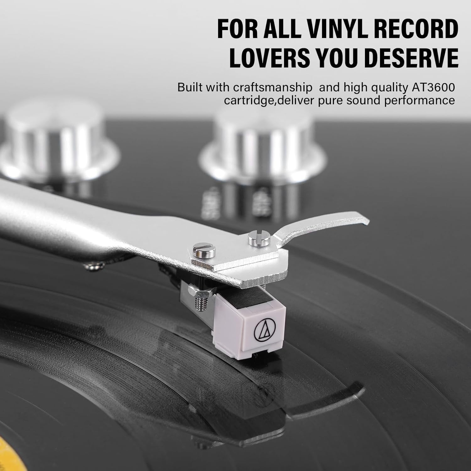 Belt-Drive Vinyl Turntable Bluetooth USB Magnetic Cartridge Adjustable