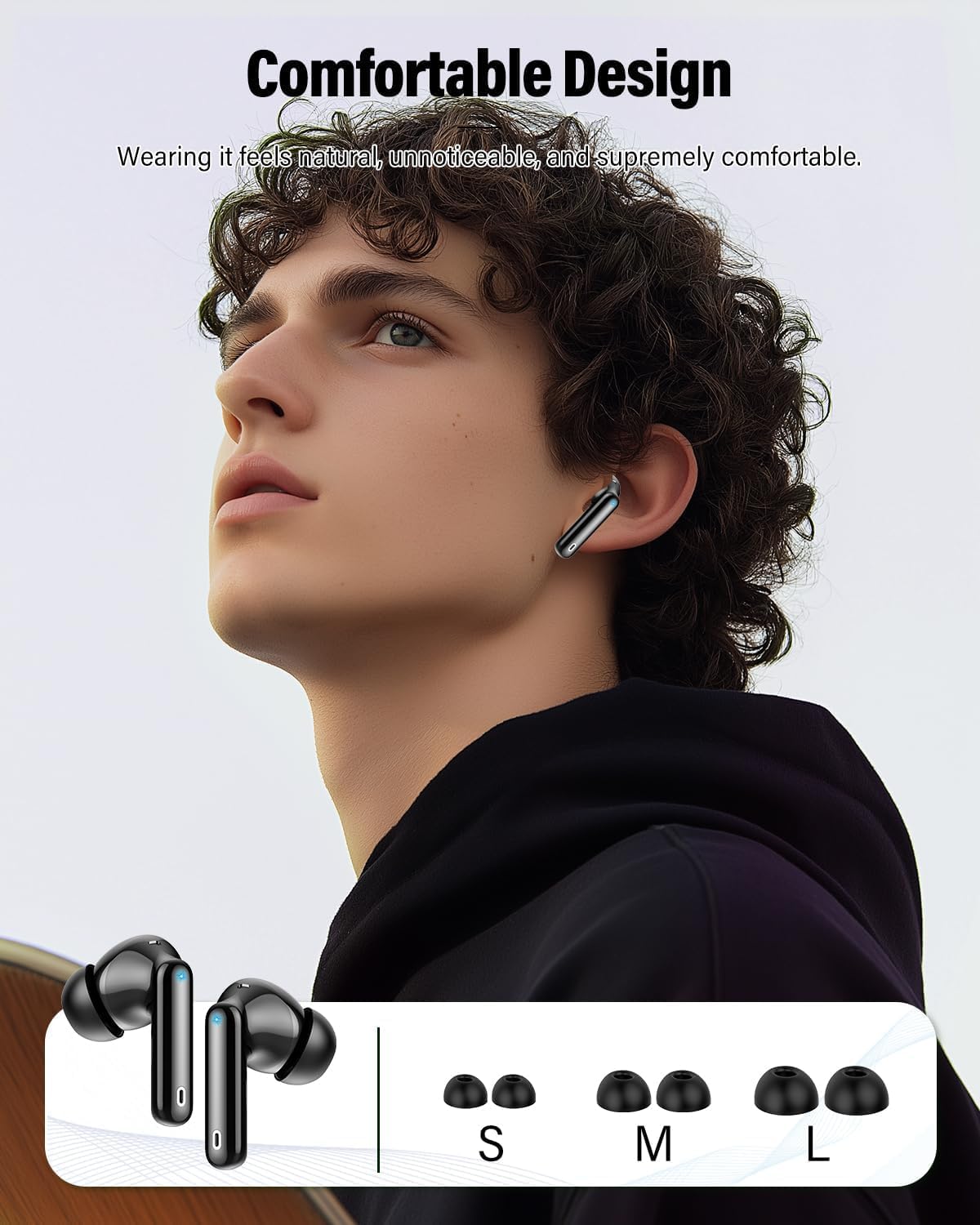 Wireless Bluetooth 5.4 Earbuds ENC Noise Cancelling 36H Playtime LED Case
