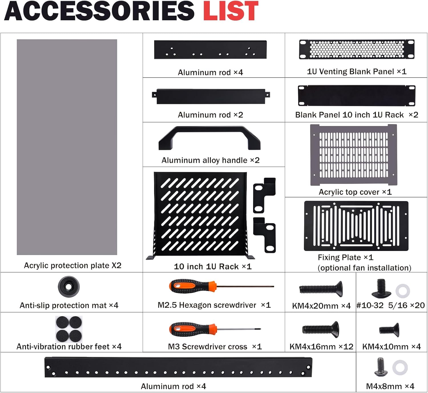 10 Inch 8U Mini Server Rack Cabinet Black