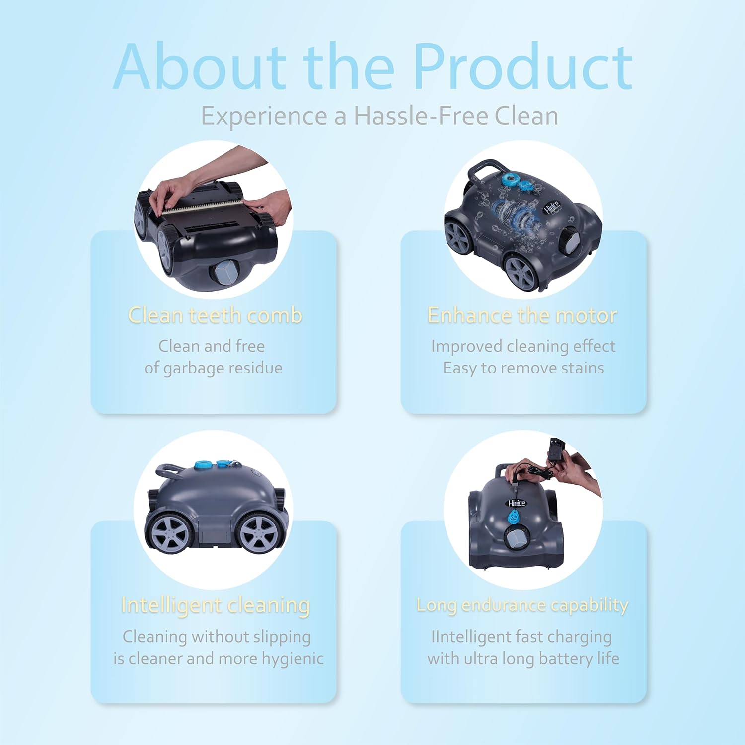 Cordless Pool Vacuum Robot 150min Runtime Auto Cleaner 2200SqFt