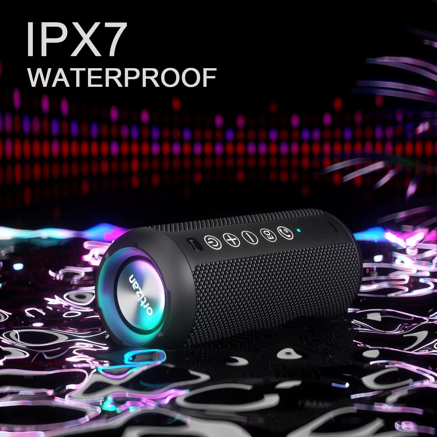 Portable Bluetooth Speaker 24W Waterproof IPX7 30H RGB Lights
