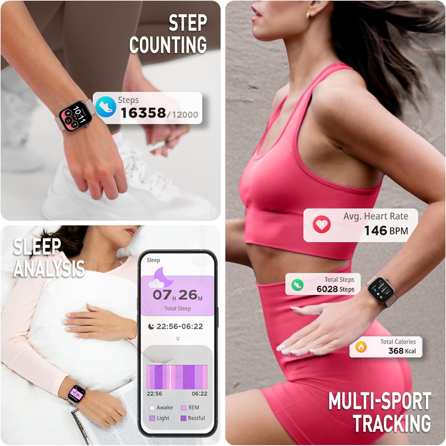 AMOLED Calling Smart Watch 1.85 Mink Strap