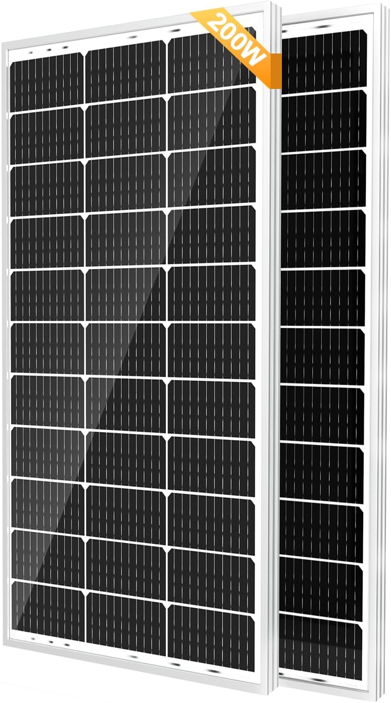200W Solar Panel 2 Pack 12V High Efficiency Off Grid Kit