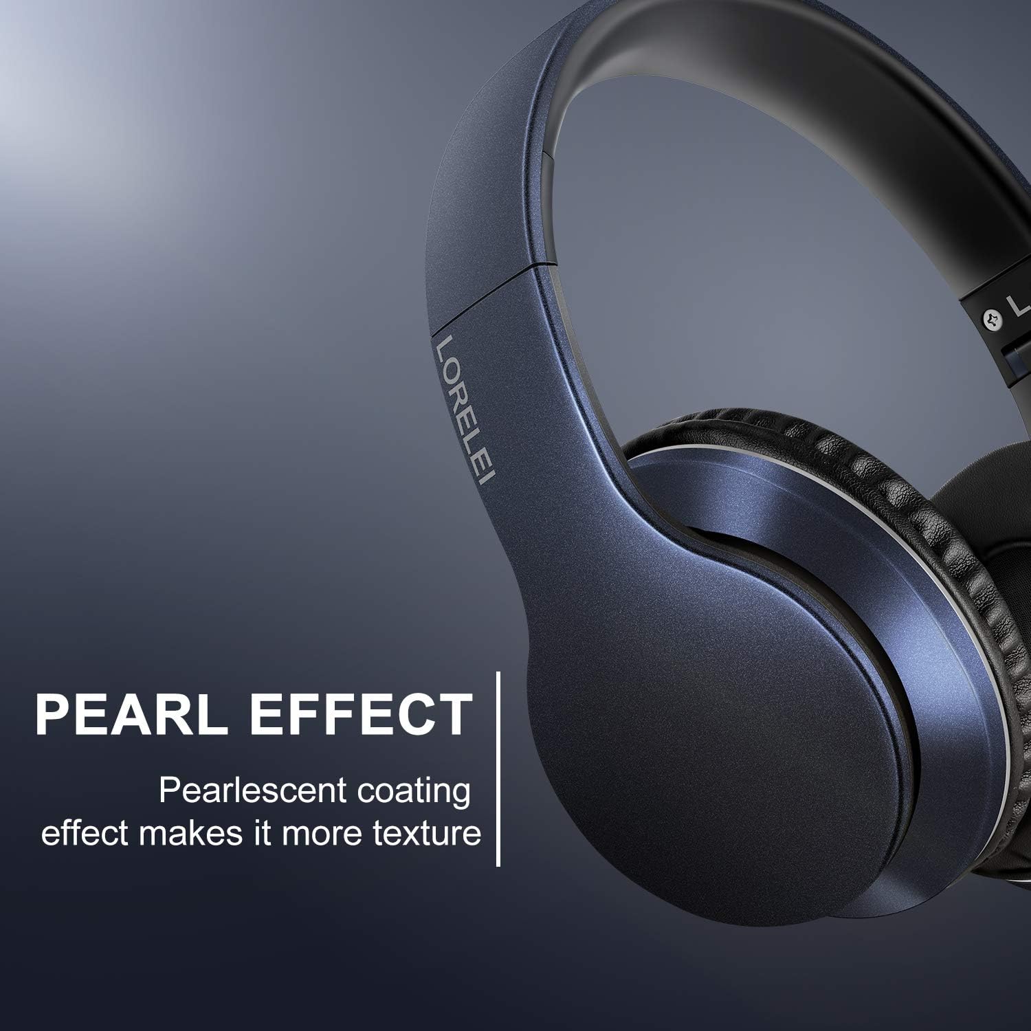 Wired Over Ear Headphones With Mic Stereo Bass 3.5mm Blue
