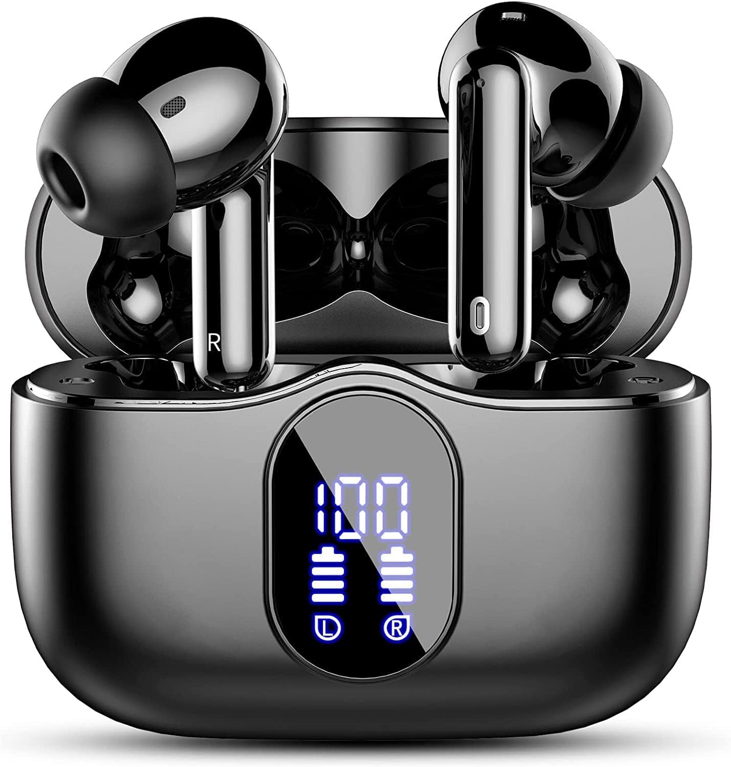 Wireless Bluetooth 5.3 Earbuds ENC Mic Stereo Bass 36H LED Case