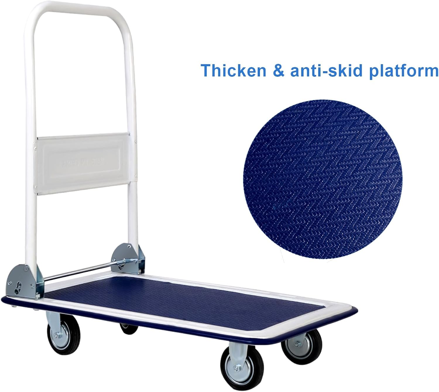 Heavy Duty Platform Trolley 150KG Flatbed Cart Blue