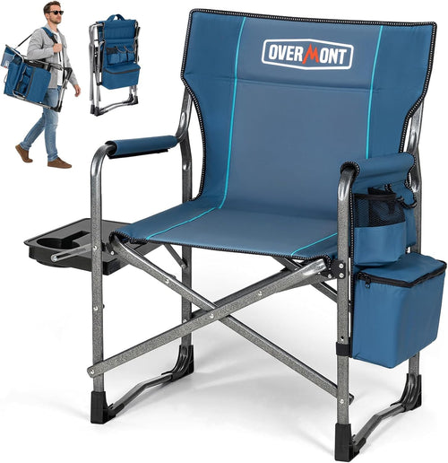 Heavy Duty Folding Camping Chair 180kg Director Seat Cooler Table