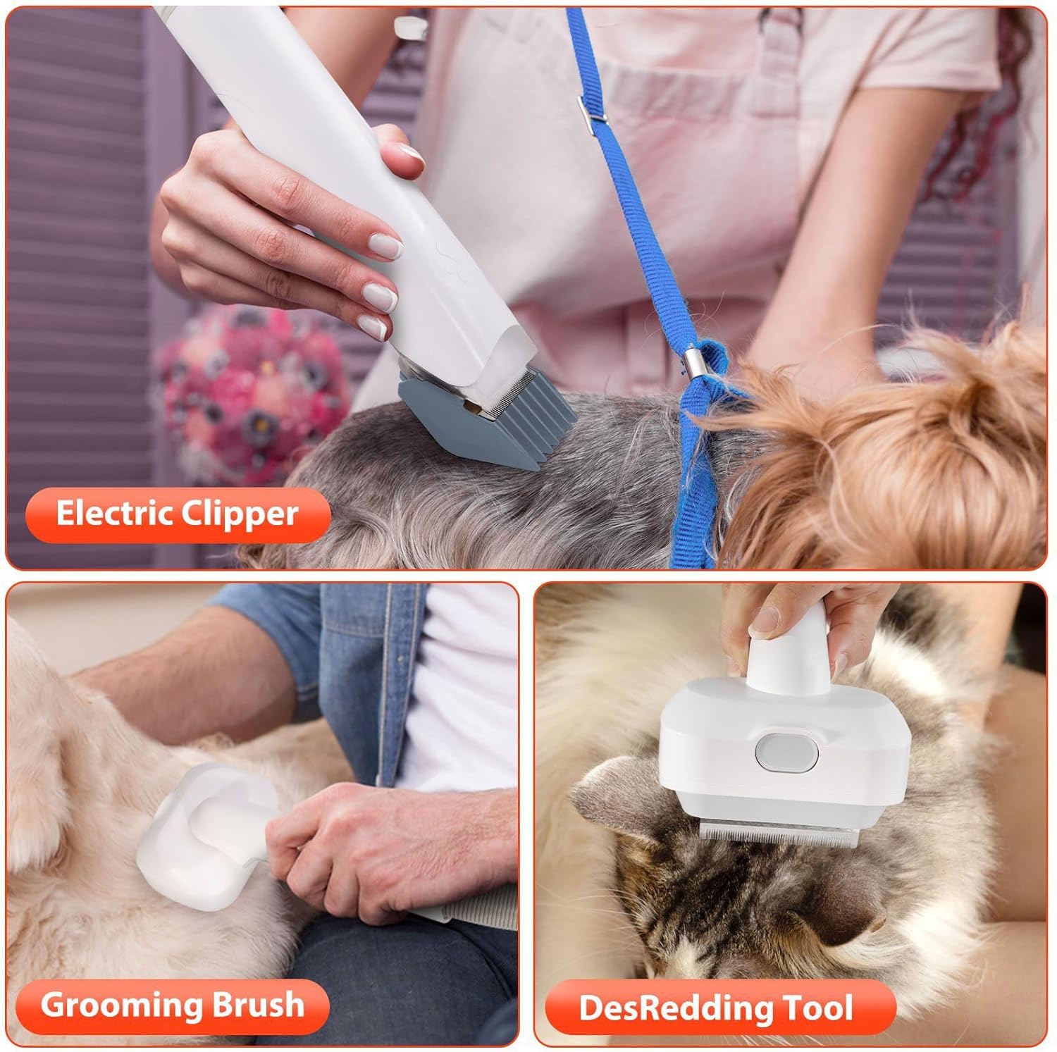5 In 1 Pet Grooming Vacuum Kit Clipper 2.5L Low Noise