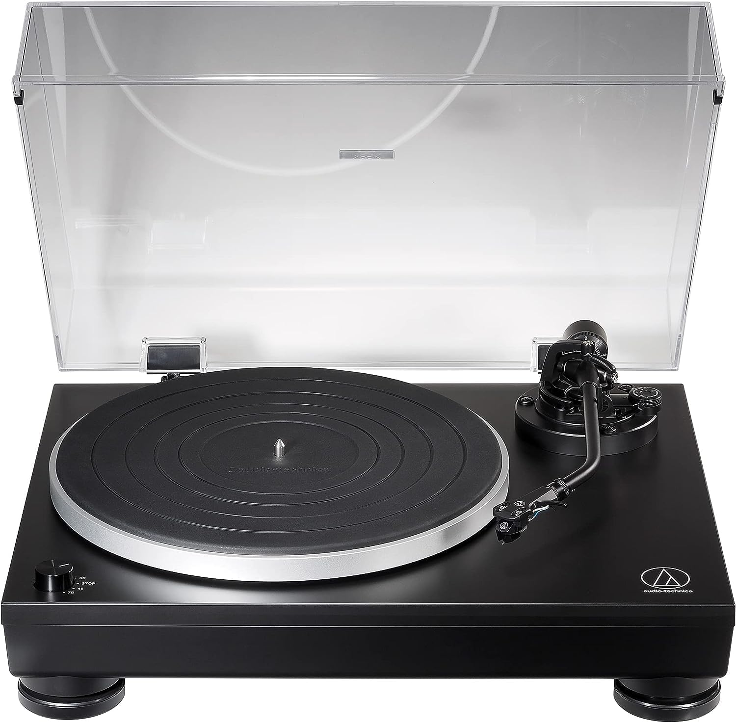 Manual Direct Drive Vinyl Turntable with USB, 3-Speed, Adjustable Counterweight