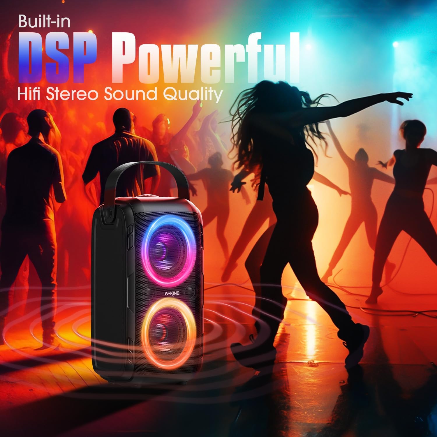 180W Portable Bluetooth Party Speaker Bass LED 24H TWS