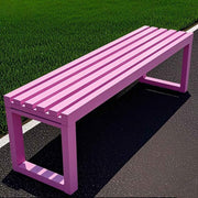 Metal Garden Bench 1.2m Backless Outdoor Park Patio Seat Pink