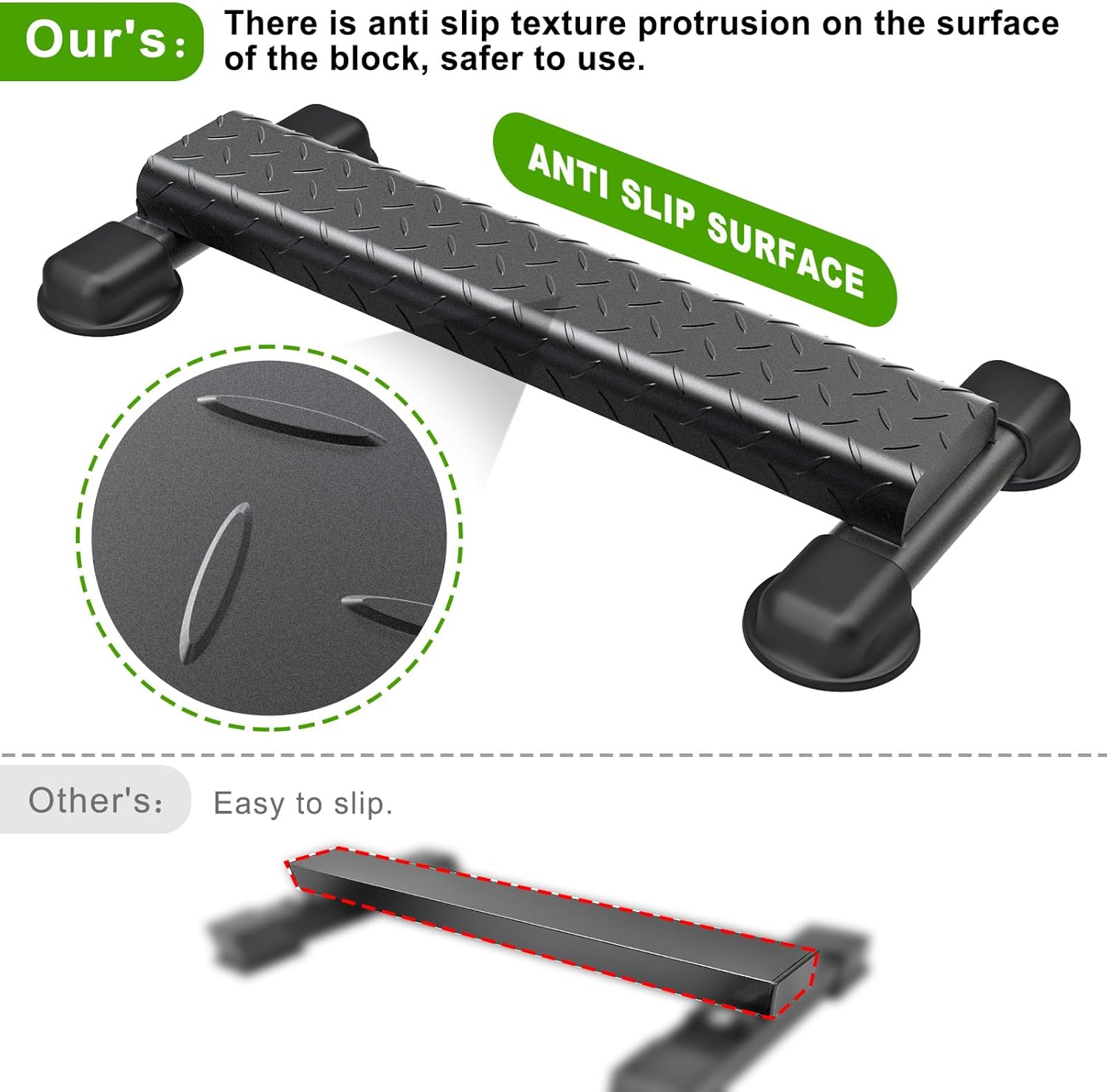 Calf Raise Block Bar Anti-Slip Steel Calf Trainer Squat Stretch