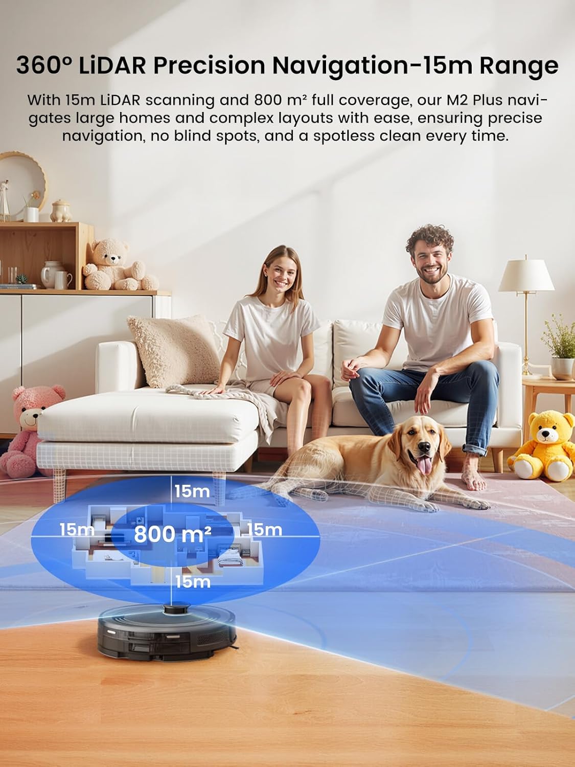 Robot Vacuum Mop Self Empty 6000Pa LiDAR Mapping WiFi Smart Clean