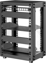 8U 10 Inch Mini Server Rack Cabinet Black with Panels Kit