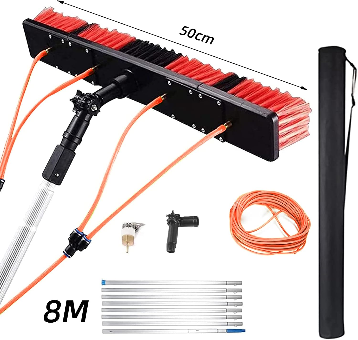 Solar Panel Cleaning Brush 5 to 10M Telescopic Water Fed Pole