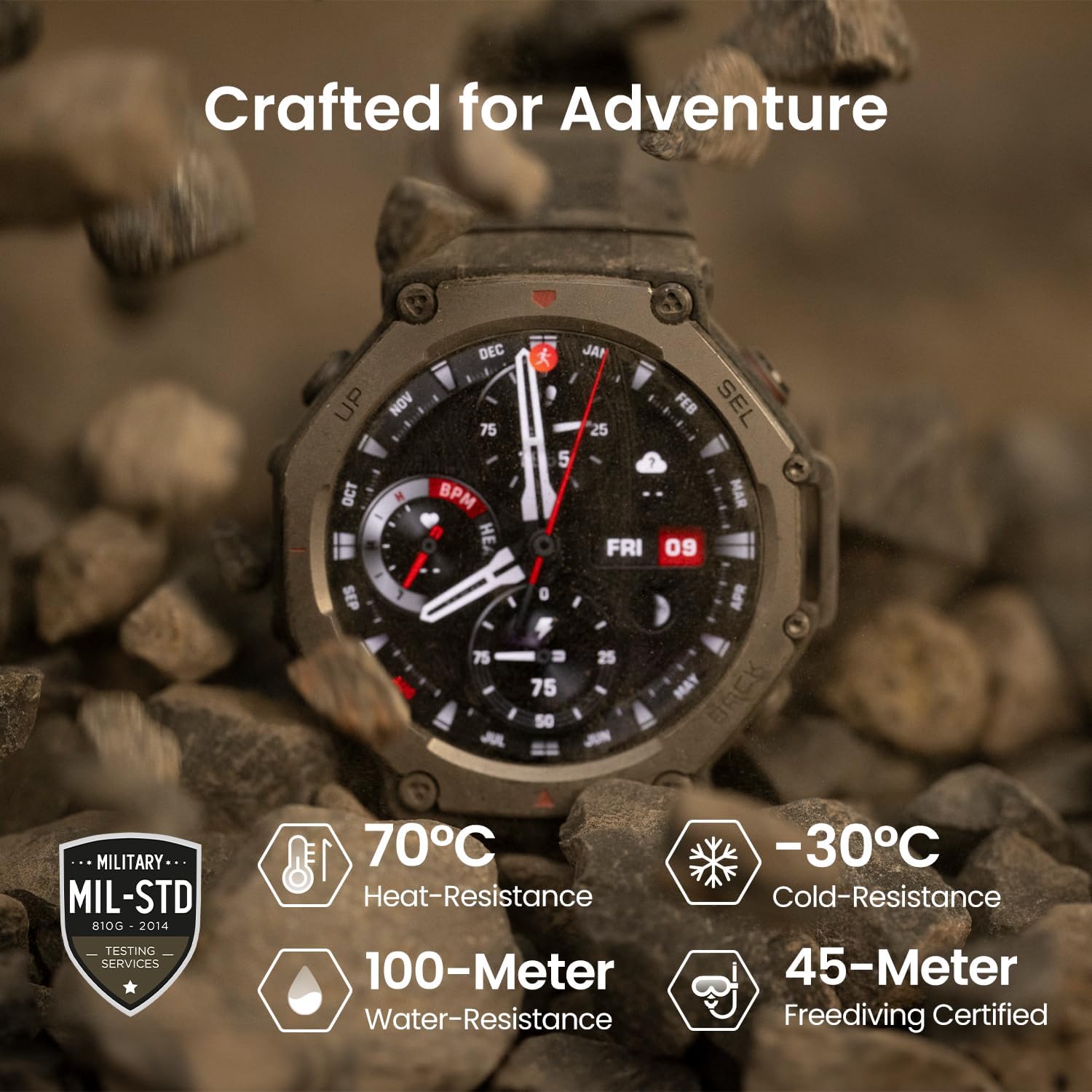 Outdoor GPS Smart Watch 27 Day Battery 170 Sports