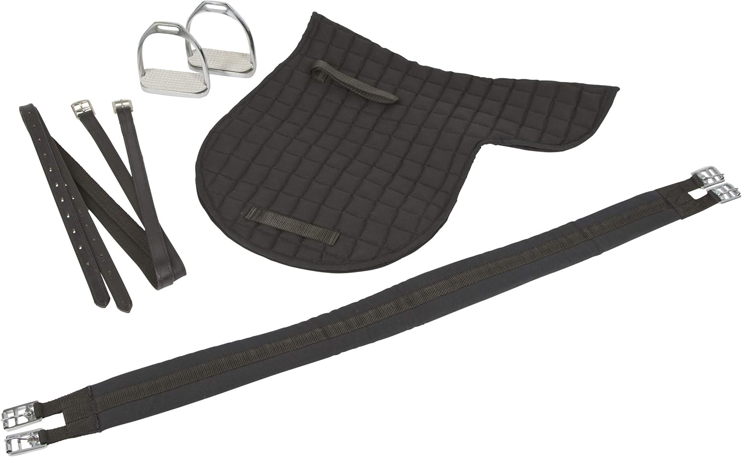 17.5 Inch Black Leather Saddle Starter Set