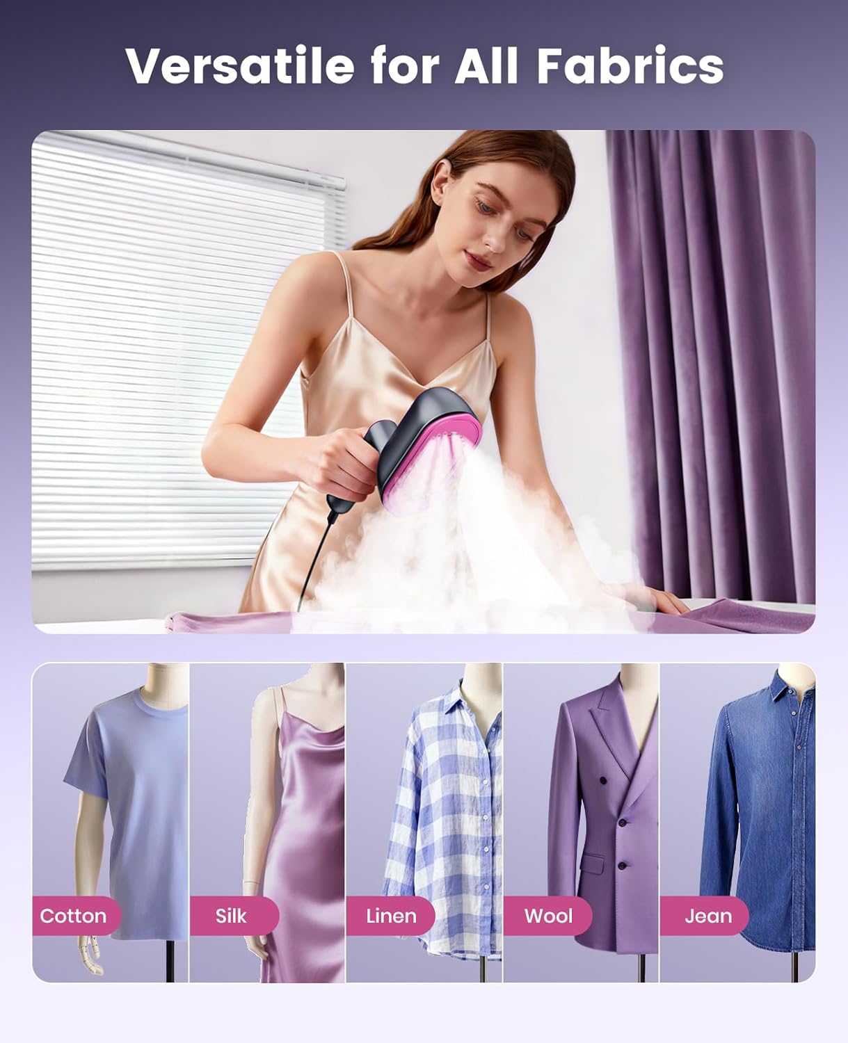 2in1 Travel Garment Steamer 1200W 8s Heat Foldable Portable
