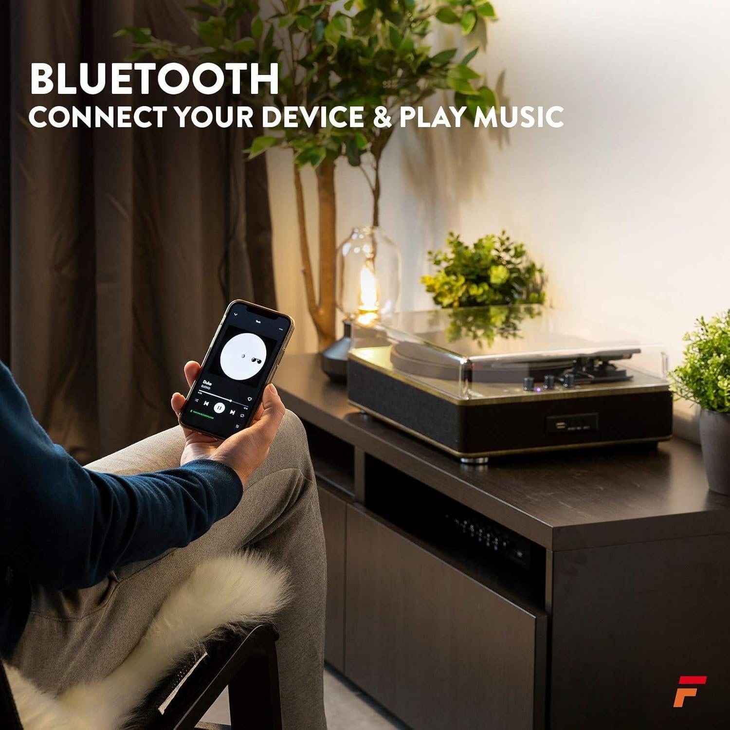 Portable Bluetooth Suitcase Record Player Light Wood
