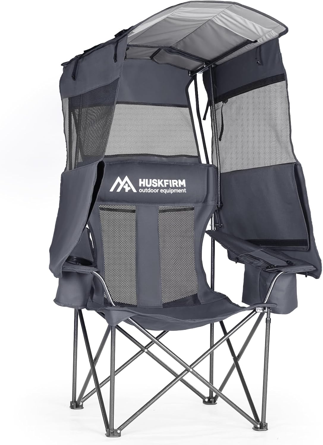 Camping Chair with UPF 50 Plus Canopy Shade Grey