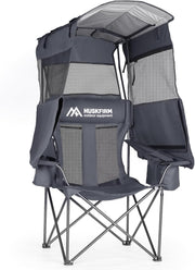 Camping Chair with UPF 50 Plus Canopy Shade Grey