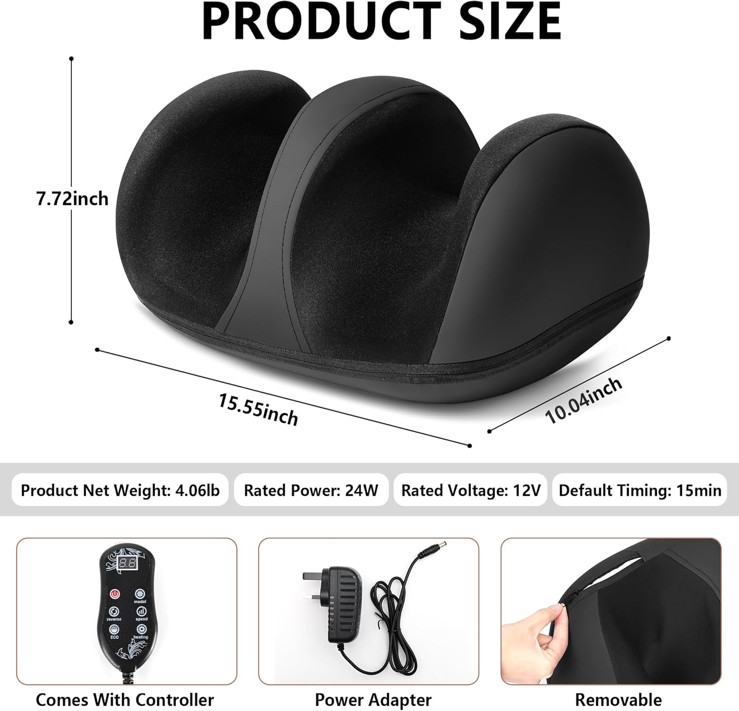 Electric Foot Massager Machine Heat Leg Calf Massage Pain Relief
