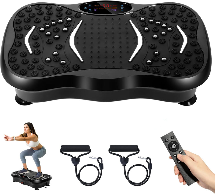 Vibration Plate Exercise Machine w Bluetooth Speaker Bands 99 Speed