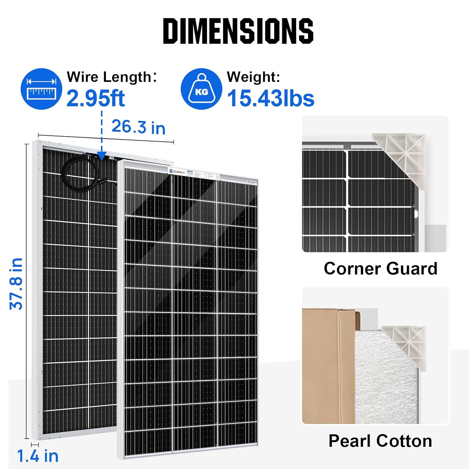 120W Bifacial Solar Panel 12V Monocrystalline RV Caravan Marine