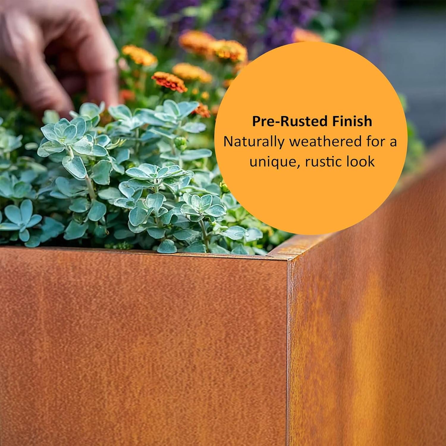 Corten Steel Cube Planter 50cm Rust Outdoor Indoor Square Pot