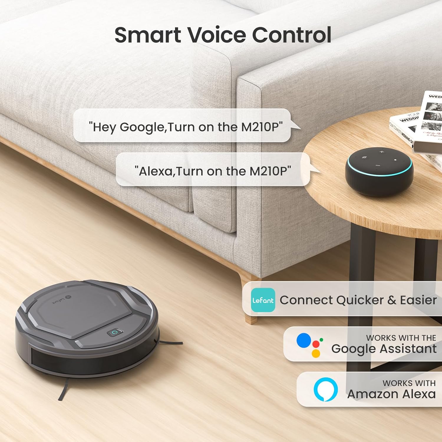 Robot Vacuum 2200Pa Slim Smart Pet Hair Cleaner Quiet