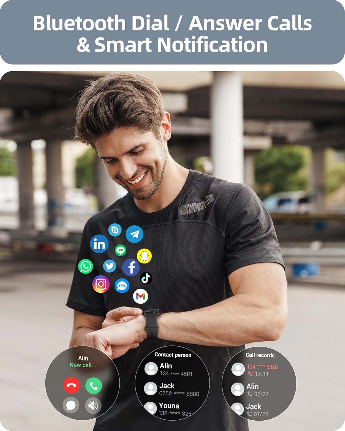 Bluetooth Calling Smart Watch 100 Sports Heart Sleep IP68