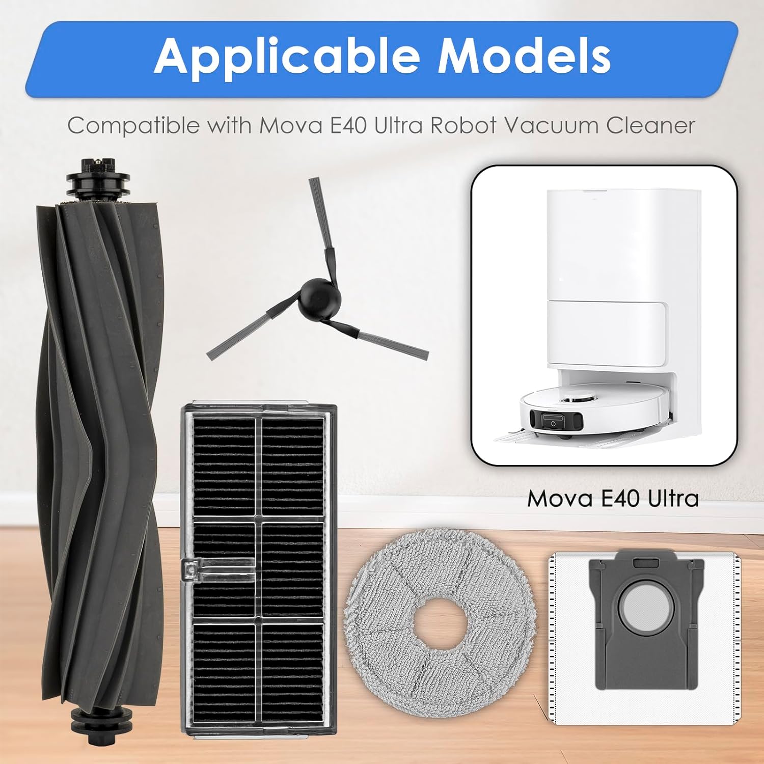 Robot Vacuum Replacement Parts Kit HEPA Mop Pads Brushes 20 Pack
