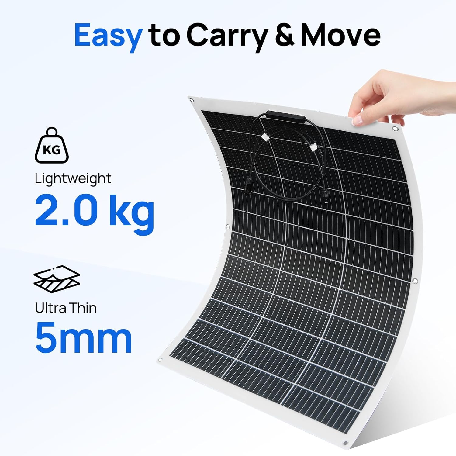 130W Flexible Solar Panel 12V Mono Lightweight RV Boat Roof