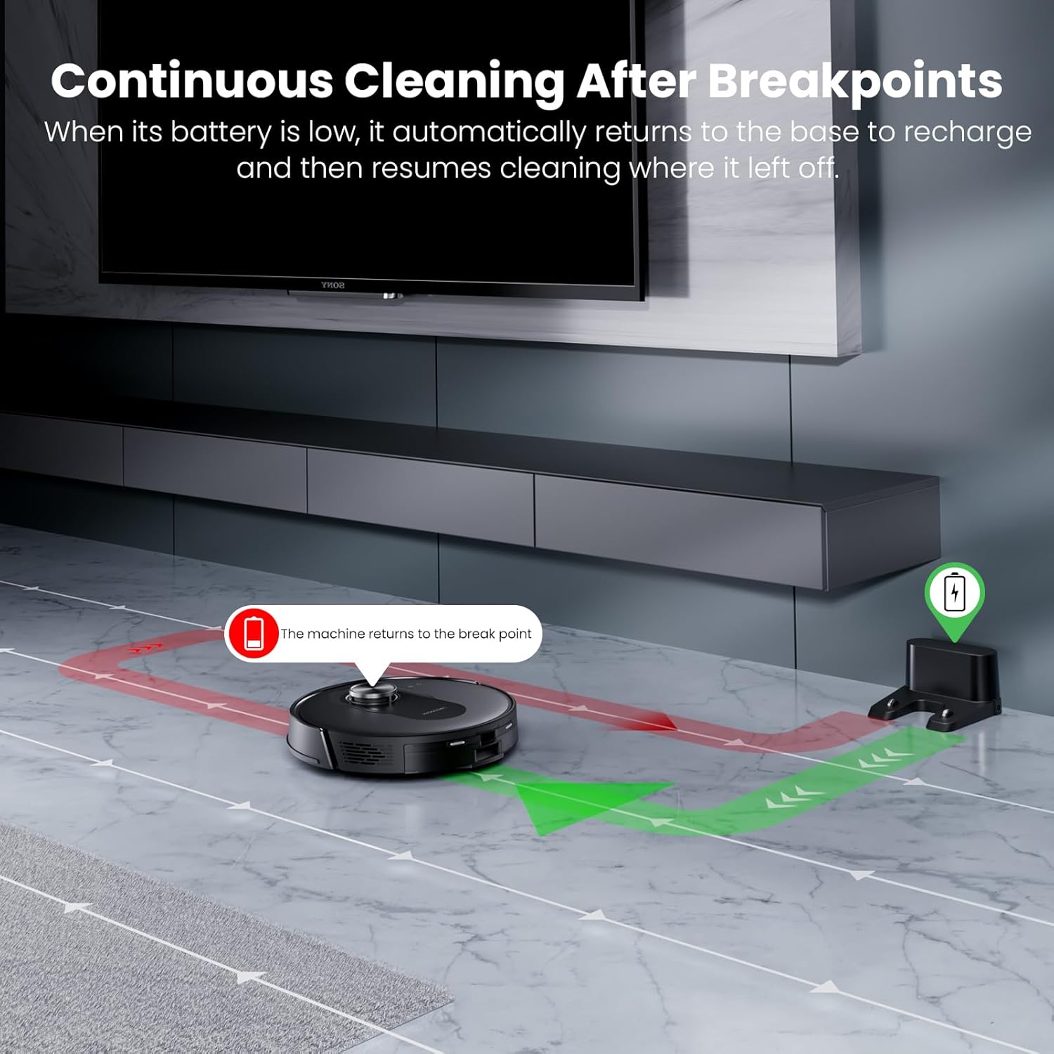 Robot Vacuum Mop 6000Pa LiDAR Mapping WiFi App Pet Hair Clean