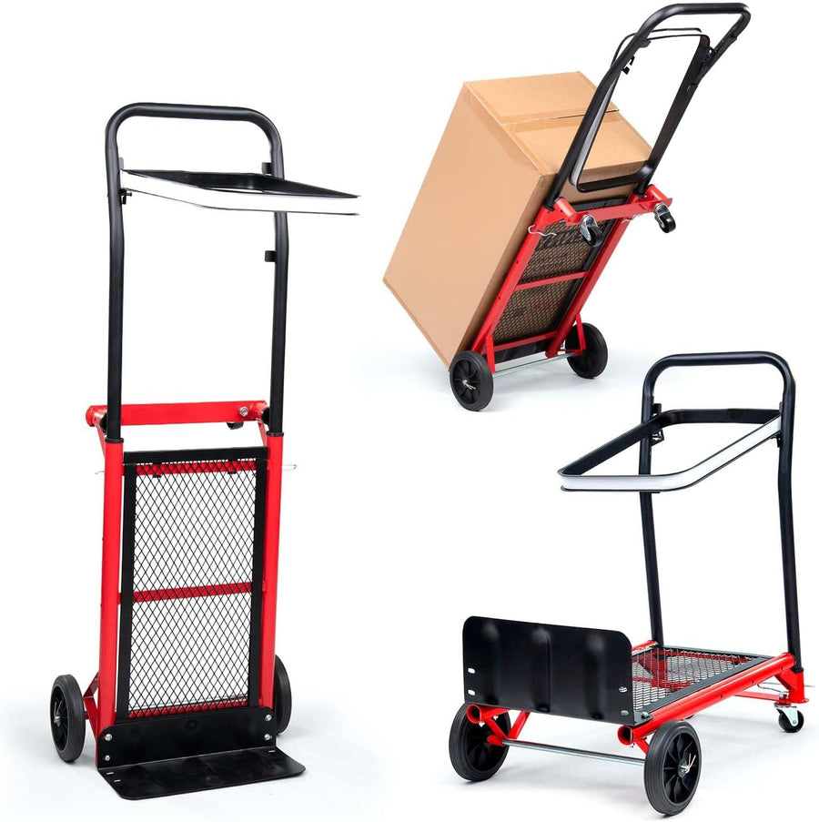2 In 1 Folding Sack Truck Platform Trolley 60KG Heavy Duty