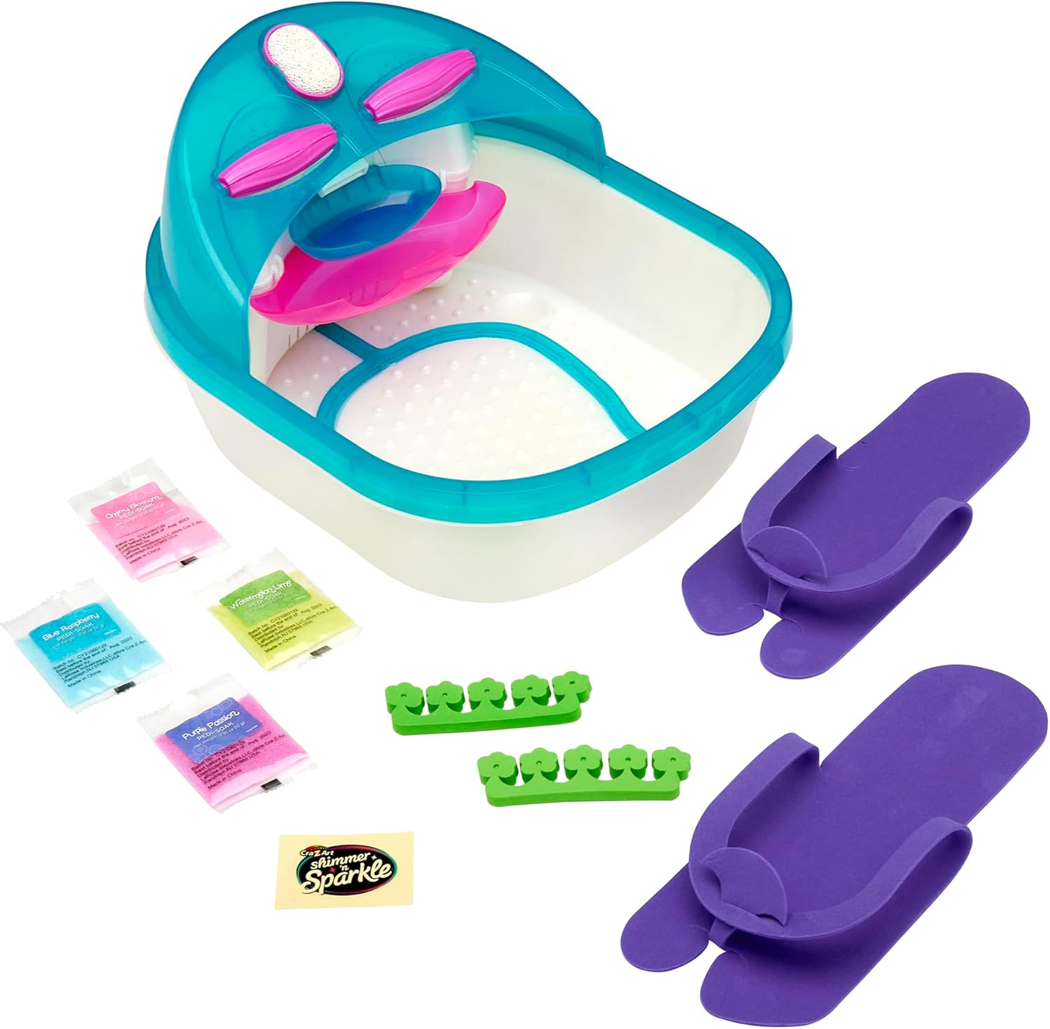 Kids Foot Spa Pedicure Kit Bubble Lights Waterfall Massage Set