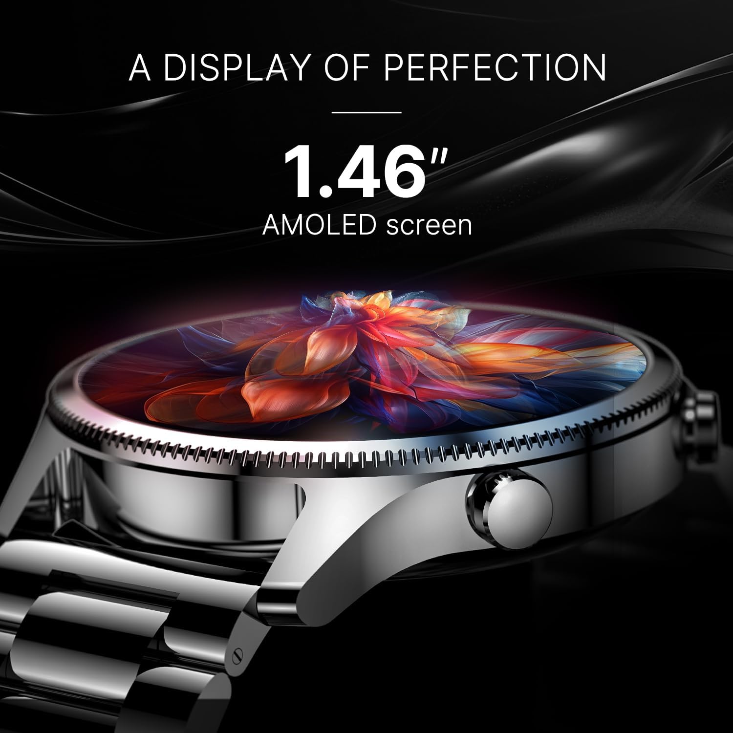 Premium Metallic Smart Watch Silver BT Calling