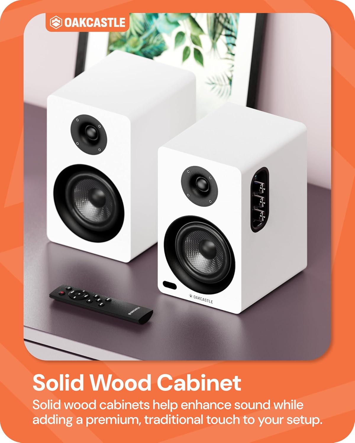 Active Bookshelf Speakers 60W Bluetooth 5.4 HDMI ARC USB
