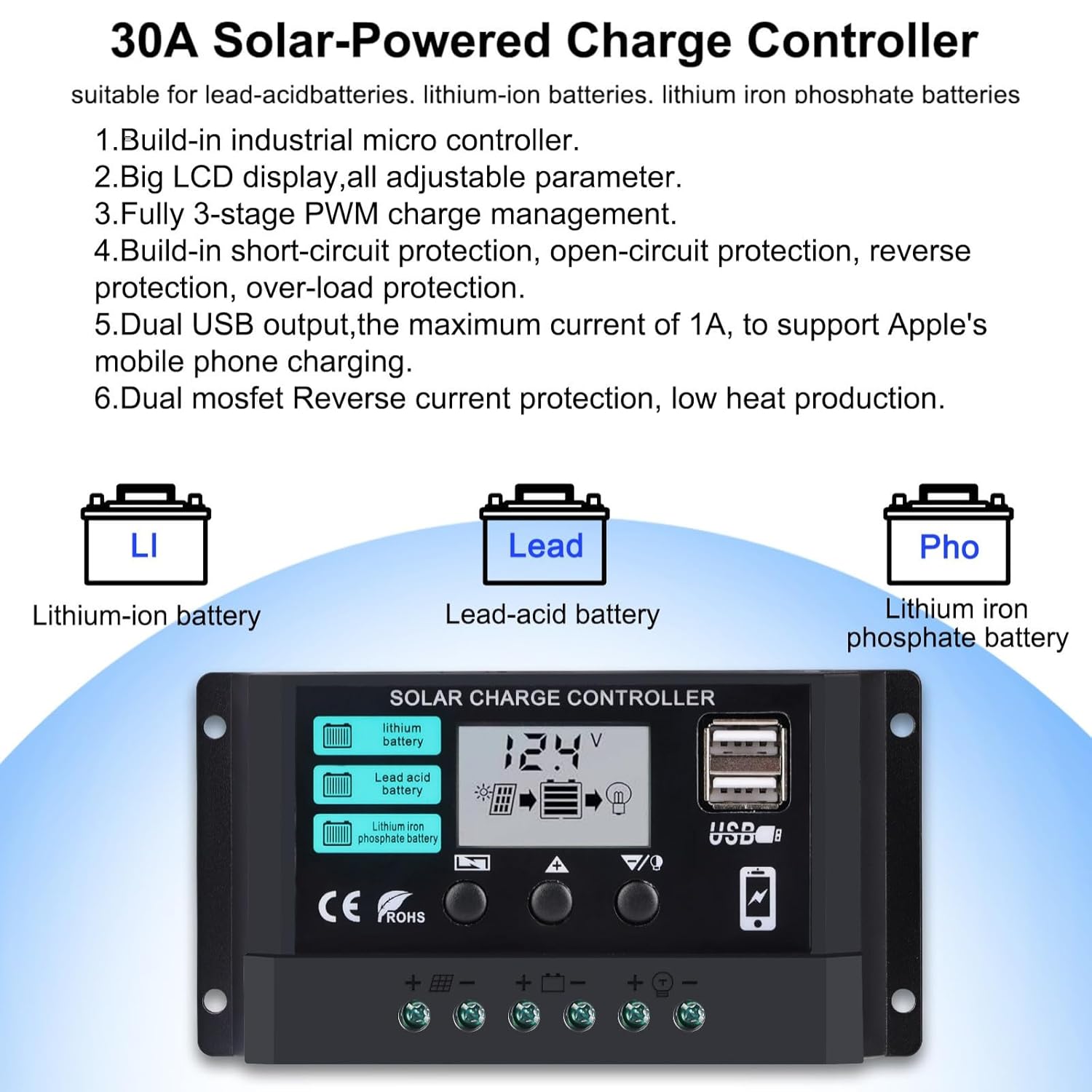 240W Solar Panel Kit 12V 2x120W Controller RV Boat Off Grid